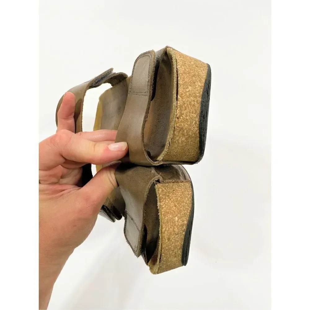 Lola Sabbia Eric Michael cork platform leather strappy sandal 38